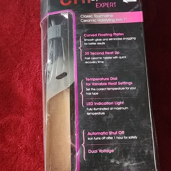 Chi Air Expert, Classic Tourmaline Ceramic Hairstyling. Iron 1 with Thermal Mat.